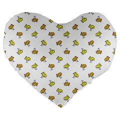 Birds, Animal, Cute, Sketch, Wildlife, Wild, Cartoon, Doodle, Scribble, Fashion, Printed, Allover, For Kids, Drawing, Illustration, Print, Design, Patterned, Pattern Large 19  Premium Heart Shape Cush by dflcprintsclothing