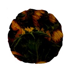 Bunch Of Sunflowers Standard 15  Premium Round Cushions by okhismakingart