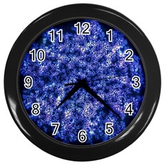 Queen Annes Lace In Blue Wall Clock (black) by okhismakingart