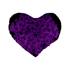 Queen Annes Lace In Purple Standard 16  Premium Flano Heart Shape Cushions by okhismakingart