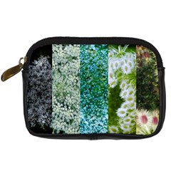 Queen Annes Lace Vertical Slice Collage Digital Camera Leather Case by okhismakingart