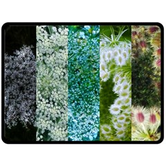 Queen Annes Lace Vertical Slice Collage Double Sided Fleece Blanket (large)  by okhismakingart