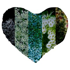 Queen Annes Lace Vertical Slice Collage Large 19  Premium Flano Heart Shape Cushions by okhismakingart