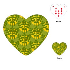 Texture Plant Herbs Green Playing Cards (heart)