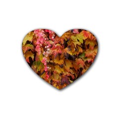 Red And Yellow Ivy Heart Coaster (4 Pack)  by okhismakingart