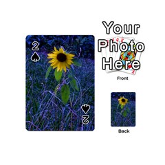 Blue Sunflower Playing Cards 54 (mini) by okhismakingart