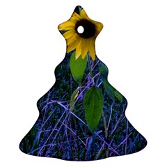 Blue Sunflower Christmas Tree Ornament (two Sides)
