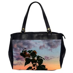 Sunflower Sunset Oversize Office Handbag (2 Sides) by okhismakingart