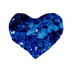 Blue Daisies Standard 16  Premium Flano Heart Shape Cushions Back