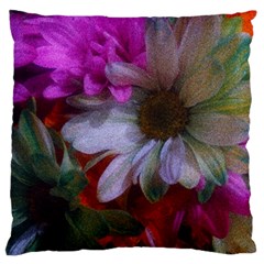 Grainy Green Flower (with Blue Tint) Standard Flano Cushion Case (two Sides) by okhismakingart