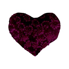 Dark Pink Queen Anne s Lace (up Close) Standard 16  Premium Flano Heart Shape Cushions by okhismakingart