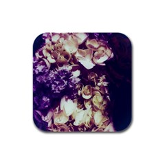 Soft Purple Hydrangeas Rubber Square Coaster (4 Pack)  by okhismakingart