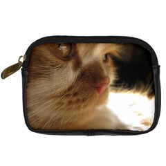 Cute Cat Face Digital Camera Leather Case by LoolyElzayat