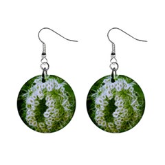 Green Closing Queen Annes Lace Mini Button Earrings by okhismakingart