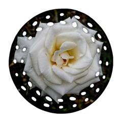 White Angular Rose Ornament (round Filigree) by okhismakingart