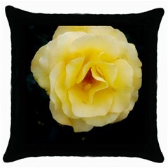 Pale Yellow Rose Throw Pillow Case (black) by okhismakingart