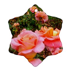 Pink Rose Field Snowflake Ornament (two Sides) by okhismakingart