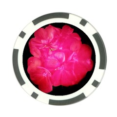 Single Geranium Blossom Poker Chip Card Guard