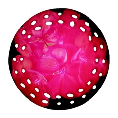 Single Geranium Blossom Round Filigree Ornament (two Sides) by okhismakingart