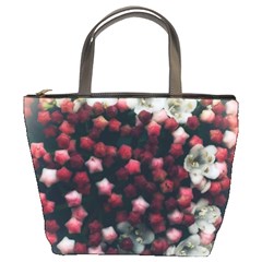 Floral Stars -dark Red Bucket Bag