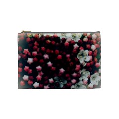 Floral Stars -dark Red Cosmetic Bag (medium)