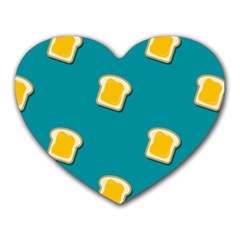 Toast With Cheese Pattern Turquoise Green Background Retro Funny Food Heart Mousepads by genx