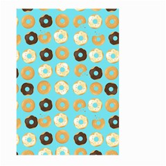 Donuts Pattern With Bites Bright Pastel Blue And Brown Large Garden Flag (two Sides) by genx