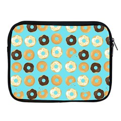 Donuts Pattern With Bites Bright Pastel Blue And Brown Apple Ipad 2/3/4 Zipper Cases by genx