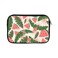 Tropical Watermelon Leaves Pink And Green Jungle Leaves Retro Hawaiian Style Apple Ipad Mini Zipper Cases by genx