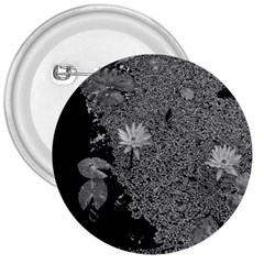 Black And White Lily Pond 3  Buttons by okhismakingart