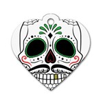 Day Of The Dead Skull Sugar Skull Dog Tag Heart (Two Sides)
