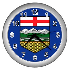 Flag Of Alberta Wall Clock (silver) by abbeyz71