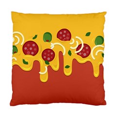 Pizza Topping Funny Modern Yellow Melting Cheese And Pepperonis Standard Cushion Case (one Side) by genx