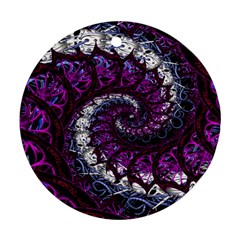 Fractal Background Swirl Art Skull Ornament (round)