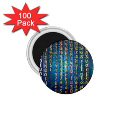Binary Null One Digital Blue 1 75  Magnets (100 Pack)  by Pakrebo