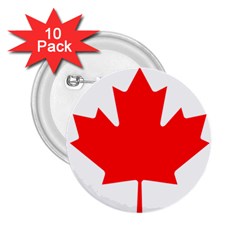 National Flag Of Canada 2 25  Buttons (10 Pack)  by abbeyz71