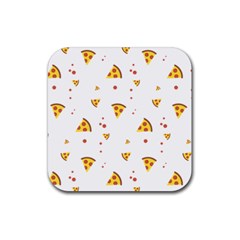 Pizza Pattern Pepperoni Cheese Funny Slices Rubber Coaster (square)  by genx