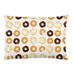 Donuts Pattern With Bites Bright Pastel Blue And Brown Cropped Sweatshirt Pillow Case by genx