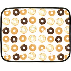 Donuts Pattern With Bites Bright Pastel Blue And Brown Cropped Sweatshirt Fleece Blanket (mini) by genx