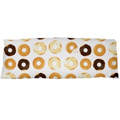 Donuts Pattern With Bites Bright Pastel Blue And Brown Cropped Sweatshirt Body Pillow Case (dakimakura) by genx
