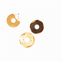 Donuts Pattern With Bites 3xframe Donuts Pattern With Bites Dark Brown Background Onlydonuts Pattern With Bites Brown And Beige Chocolate Doughnuts Large Garden Flag (two Sides) by genx