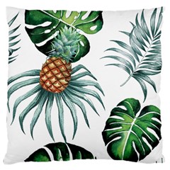 Pineapple Tropical Jungle Giant Green Leaf Watercolor Pattern Standard Flano Cushion Case (two Sides) by genx