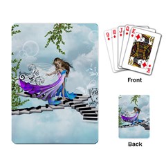 Cute Fairy Dancing On A Piano Playing Cards Single Design by FantasyWorld7