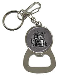 Odin On His Throne With Ravens Wolf On Black Stone Texture Bottle Opener Key Chains by snek