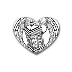 Bad Wolf Tardis Art Drawing Doctor Who Heart Coaster (4 Pack)  by Sudhe