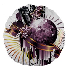 Nightclub Disco Ball Dj Dance Speaker Large 18  Premium Round Cushions by Sudhe