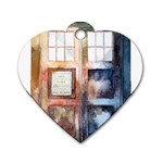 Tardis Doctor Who Transparent Dog Tag Heart (One Side)