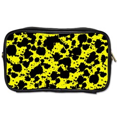 Black And Yellow Leopard Style Paint Splash Funny Pattern  Toiletries Bag (one Side) by yoursparklingshop