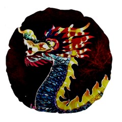 Dragon Lights Main Dragon Large 18  Premium Flano Round Cushions by Riverwoman