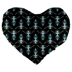 Seamless Pattern Background Black Large 19  Premium Flano Heart Shape Cushions by HermanTelo